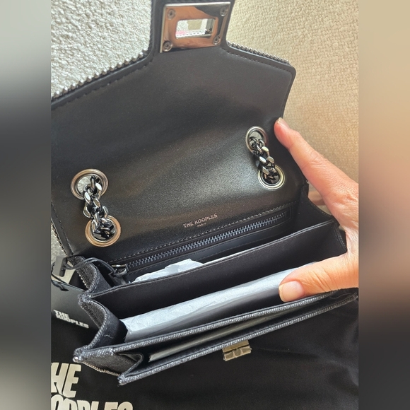 NEW! THE KOOPLES, Denim Chain Bag, Black/Charcoal, MSRP $545 - Picture 10 of 11